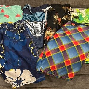 Men's Blue Floral Swim Shorts